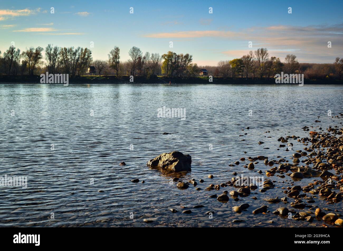 Austria Wild Rivers landscape of austrian Donau river wild nature reserve area Stock Photo ...