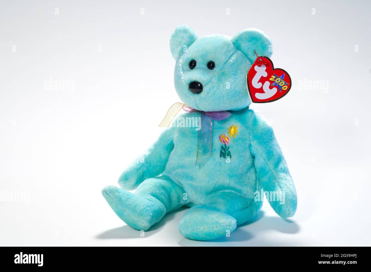 Photo of Beanie Babie named Ariel. In memory of Ariel Glaser who died of complications from AIDS at the age of 7. Proceeds from the sale of this colle Stock Photo