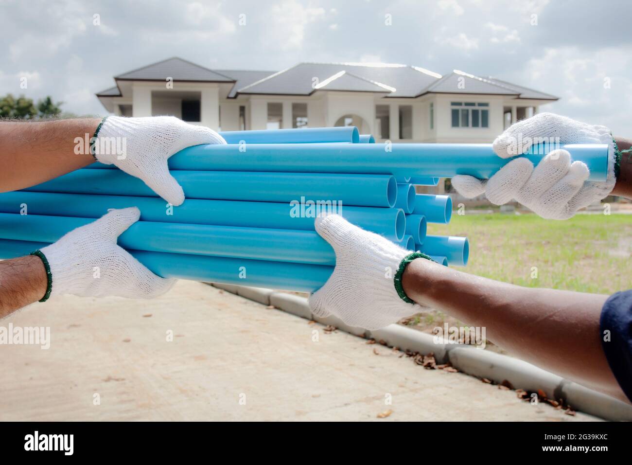 PVC pipes for tap water system in home Stock Photo Alamy