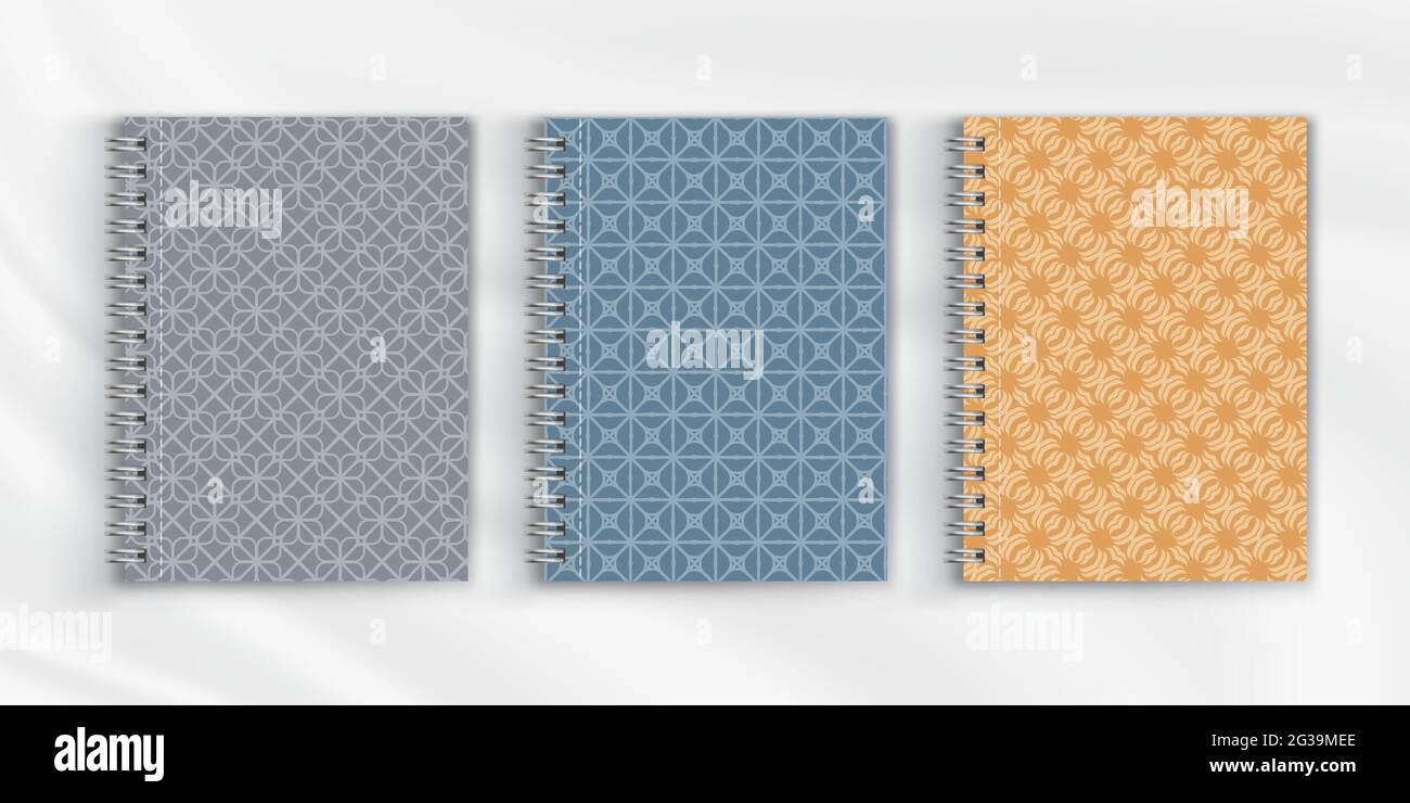 Set of geometric pattern notebook cover. Background design for decorative,magazine,scrapbook