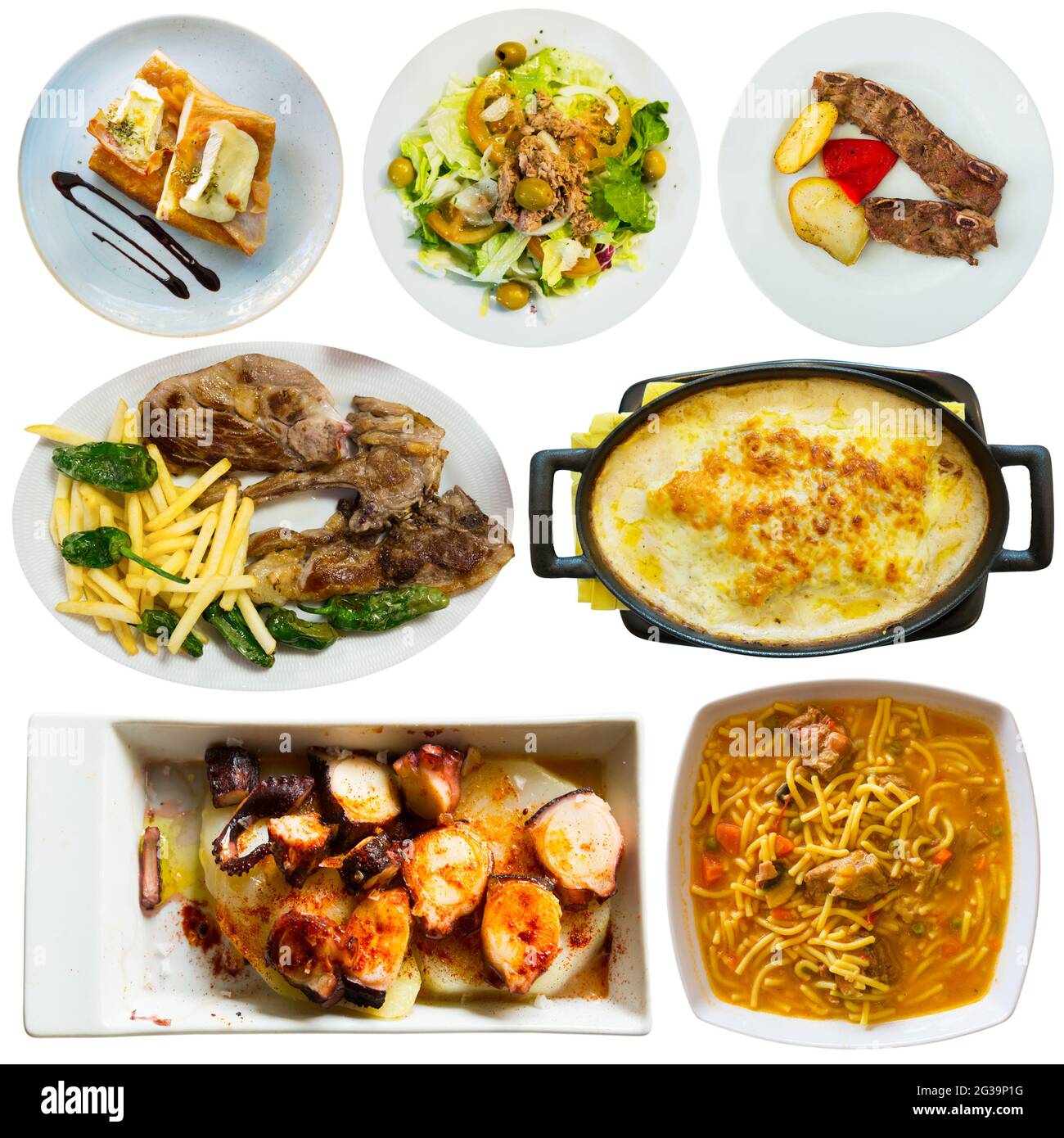 Collection of authentic dishes of Spanish cuisine Stock Photo Alamy