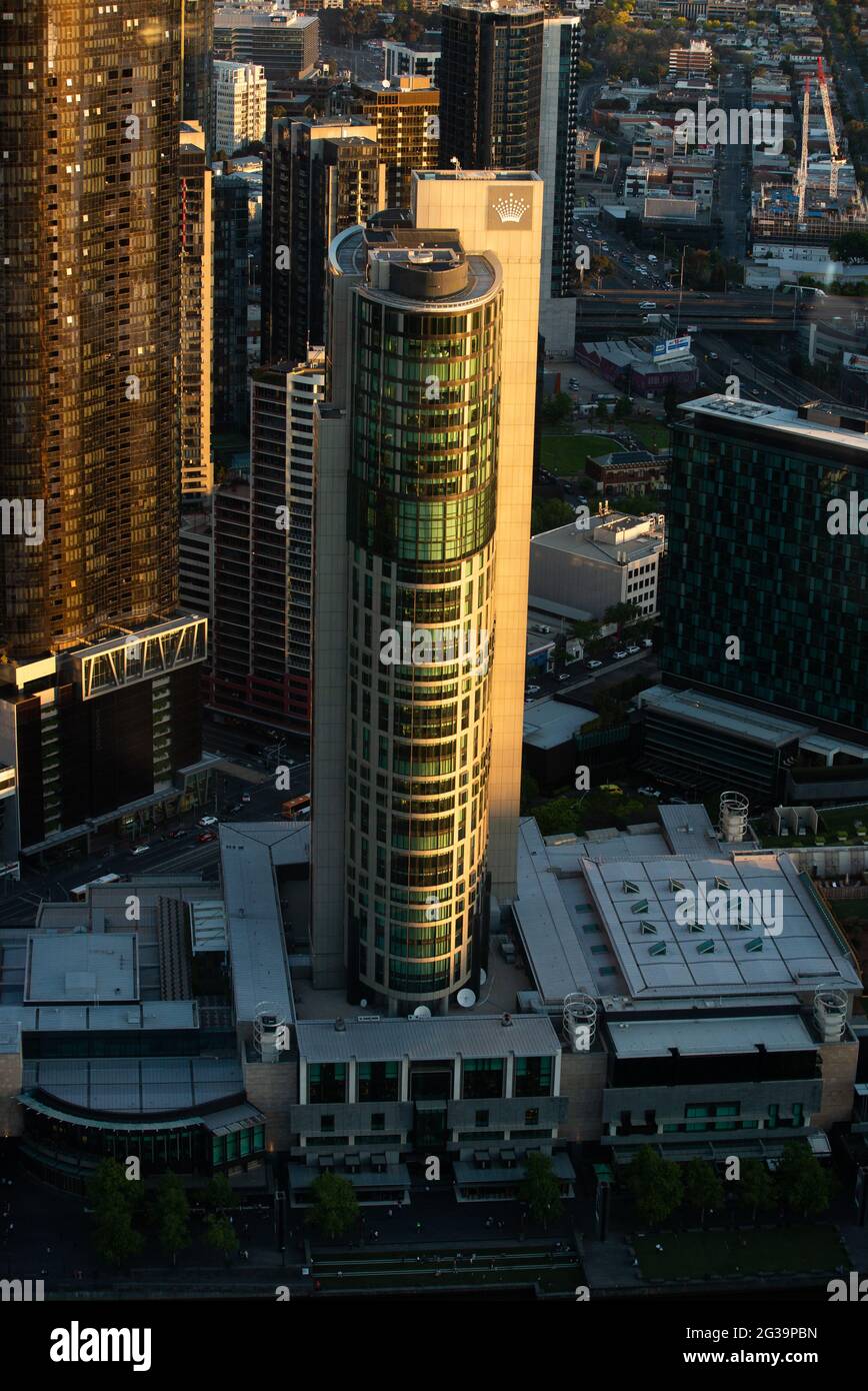 View of Crown Towers Hotel & Casino, Southbank, Melbourne Stock Photo