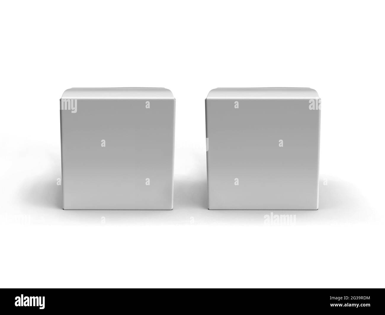 Square Box Packaging 3D Illustration Mockup Scene on Isolated ...