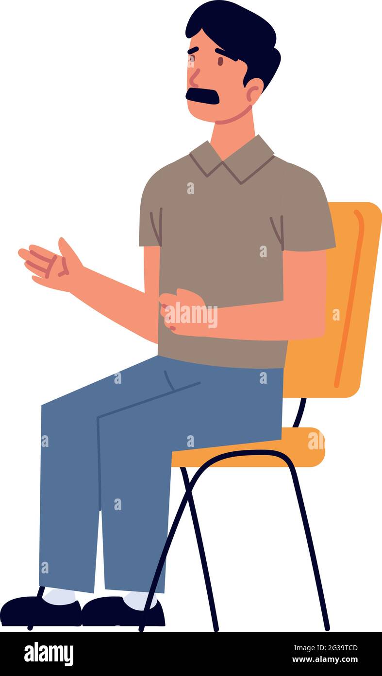 Man Sitting On Chair Stock Vector Image And Art Alamy