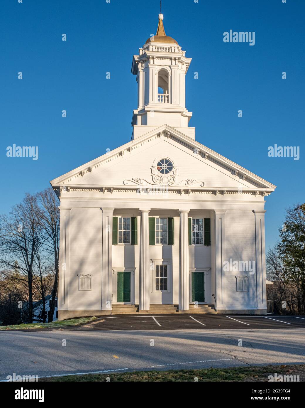 The Petersham Town Meeting House on the common in Petersham
