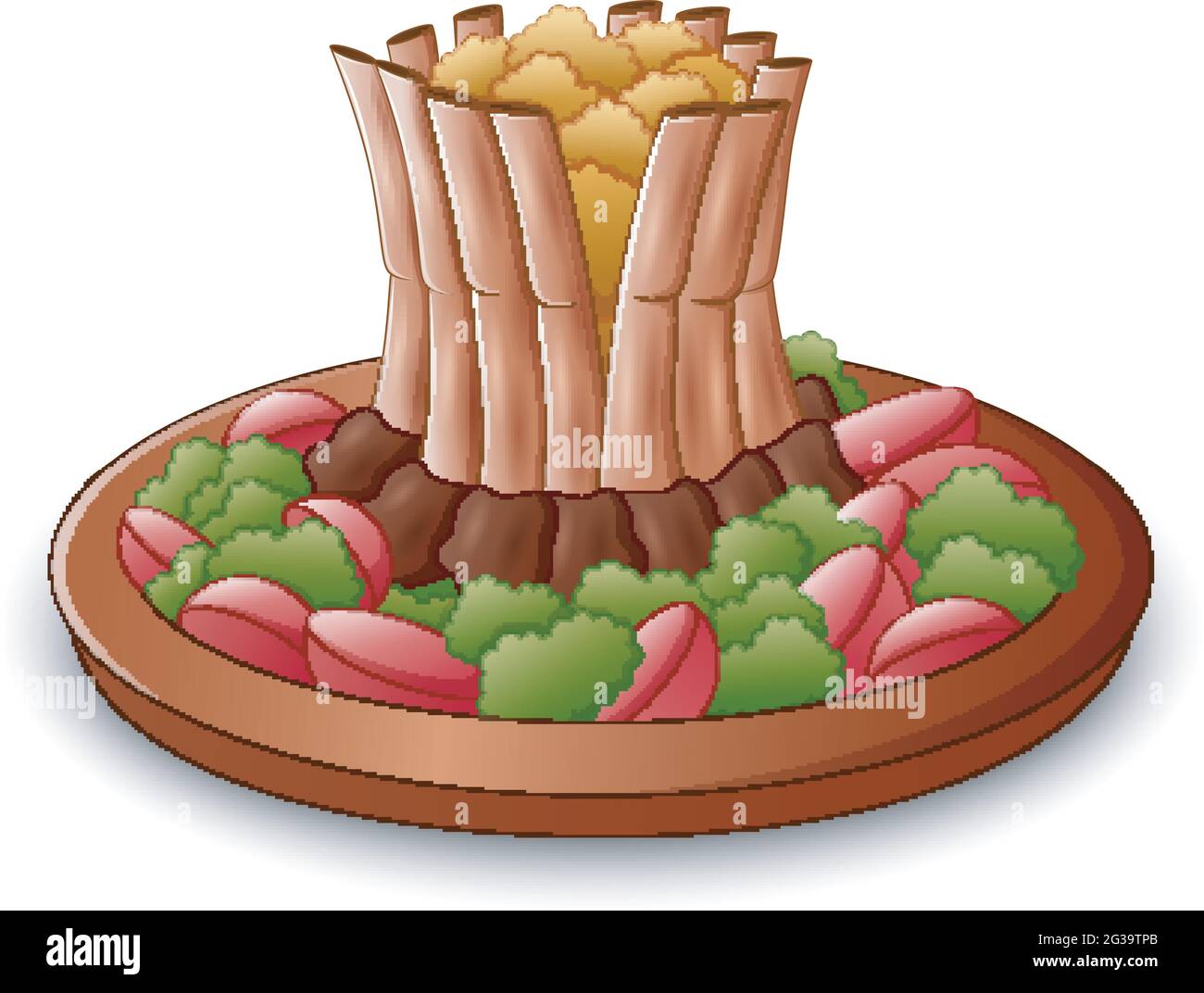 Meat on bone vegetables Stock Vector Images - Alamy