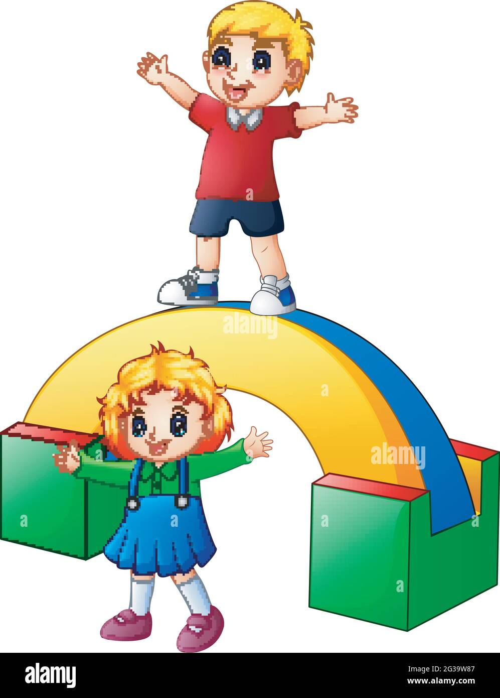 Happy kids playing in the playground Stock Vector Image & Art - Alamy
