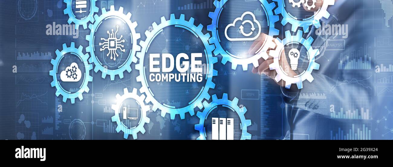 EDGE Computing technology internet concept. Mixed Media. Stock Photo