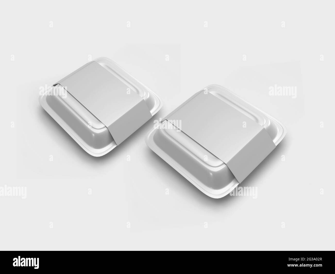 Styrofoam Food Box Packaging 3D Illustration Mockup Scene on Isolated