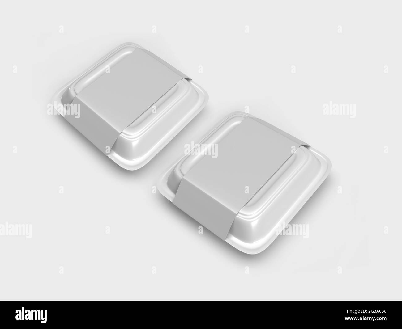 Styrofoam Food Box Packaging 3D Illustration Mockup Scene on Isolated