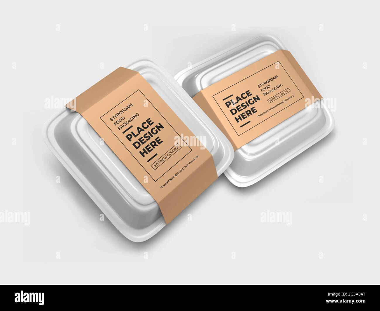 Styrofoam Food Box Packaging 3D Illustration Mockup Scene on Isolated