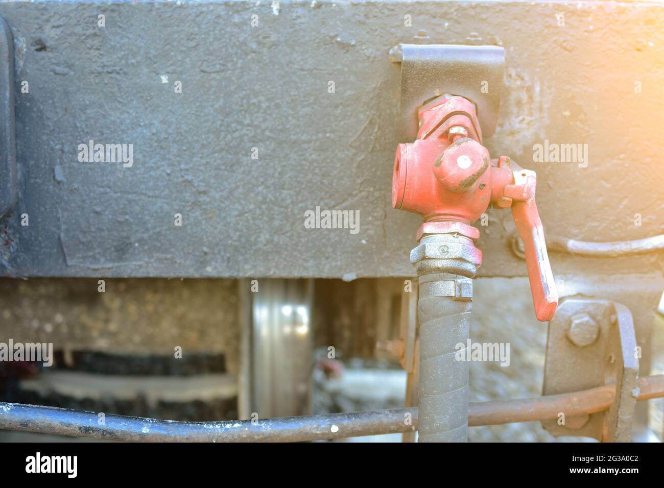 Valves oil manual train. Production process used manual valve to control the system, dirty or