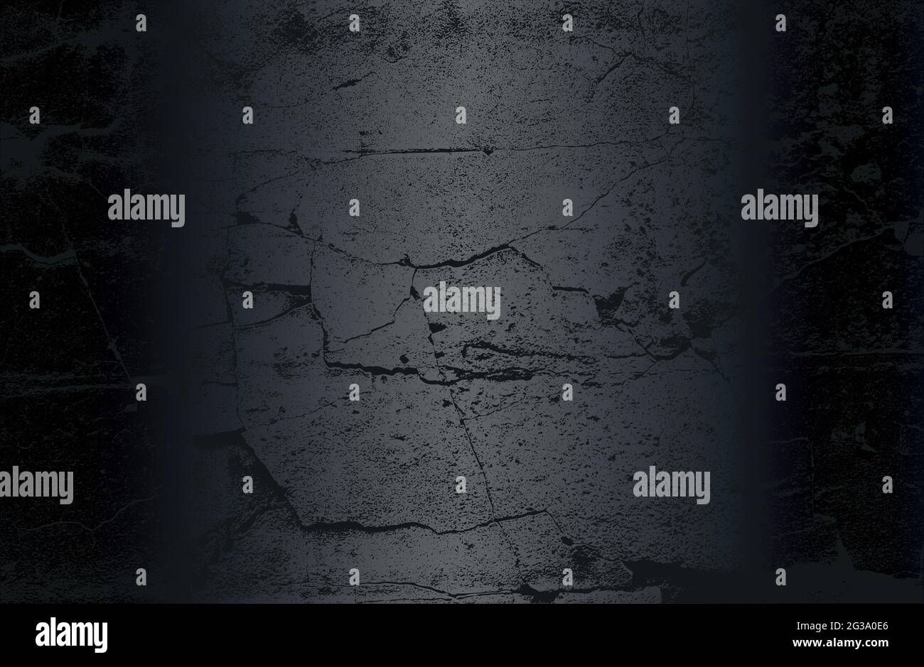 Luxury black metal gradient background with distressed cracked concrete texture. Vector illustration Stock Vector