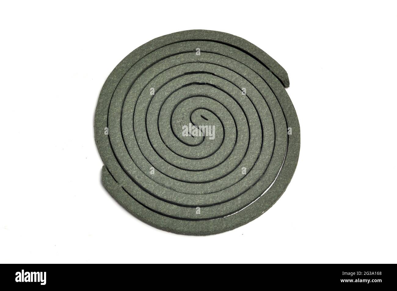 Double Green Mosquito Coil White Background Stock Photo