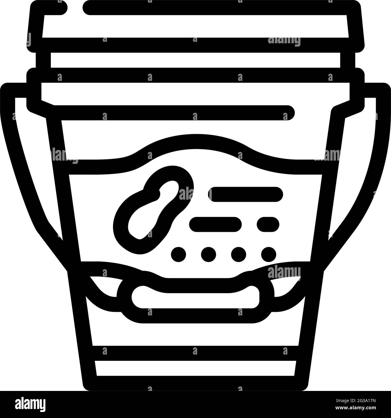 bucket with peanut butter line icon vector illustration Stock Vector