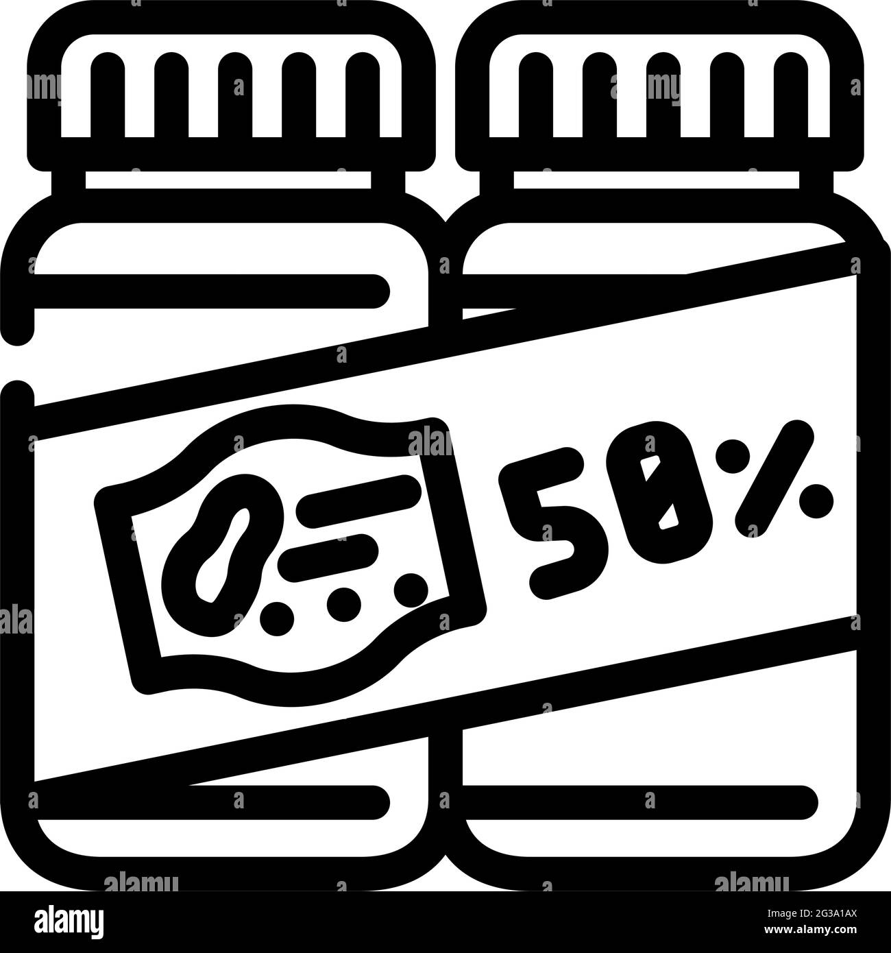 sale discount peanut butter bottles line icon vector illustration Stock Vector