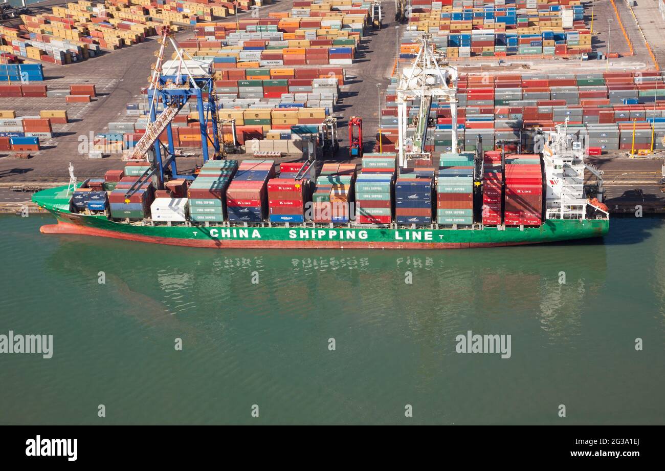 Container ship in Durban Harbour, South Africa Stock Photo Alamy