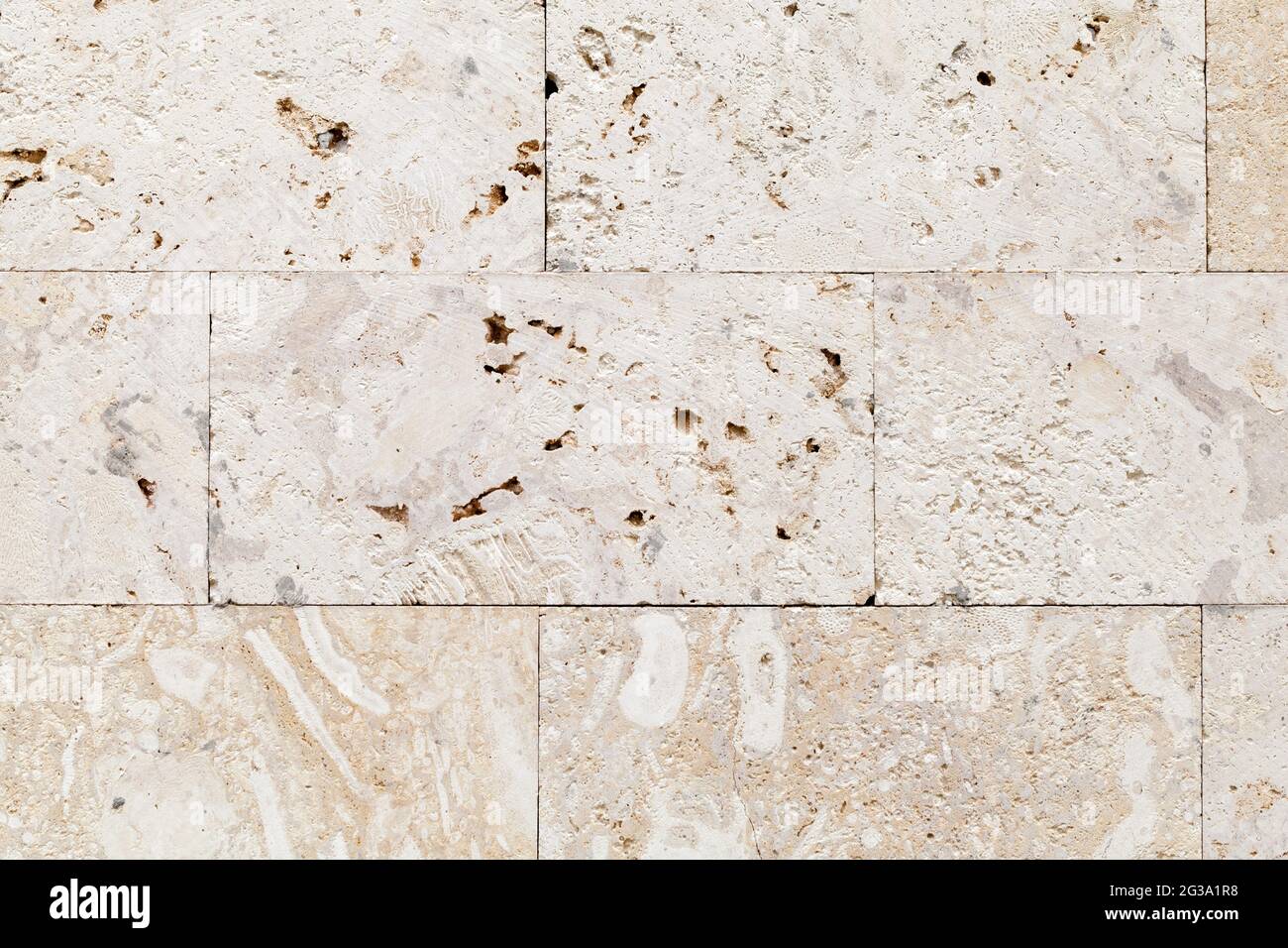 Stone wall made of shelly limestone, a highly fossiliferous limestone, composed of a number of