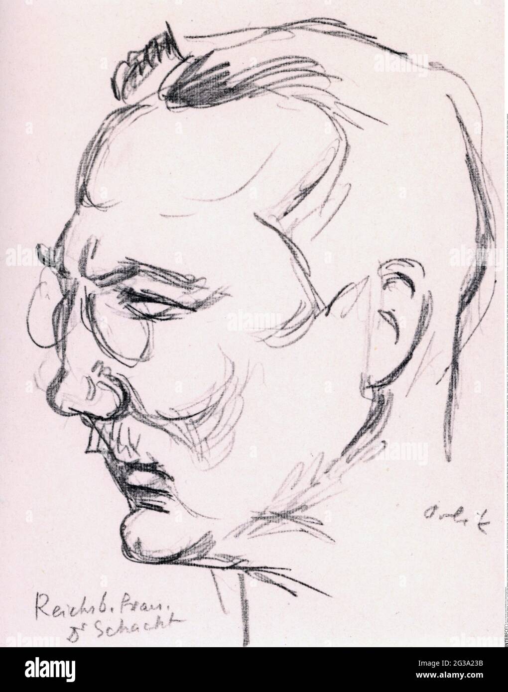 Schacht, Hjalmar, 22.1.1877 - 3.6.1970, German banker and fiscal politician, ARTIST'S COPYRIGHT HAS NOT TO BE CLEARED Stock Photo