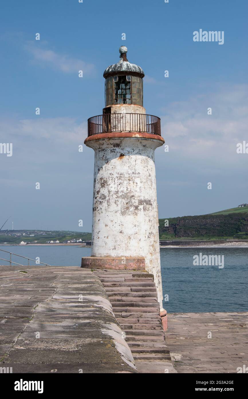 Lighthouse on Whitehaven Harbour Stock Photo