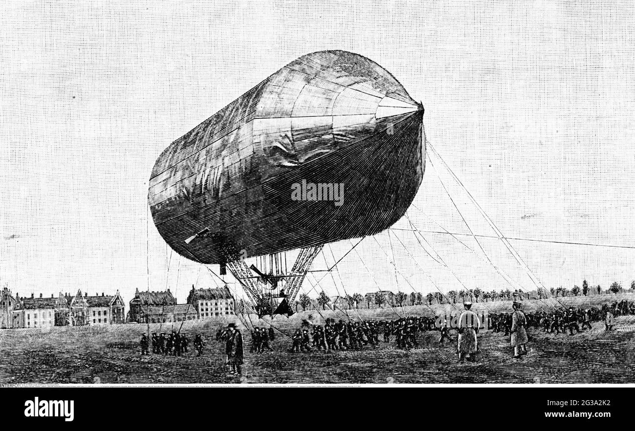 Transport / Transportation, Aviation, Airship, Metal Airship Of David ...