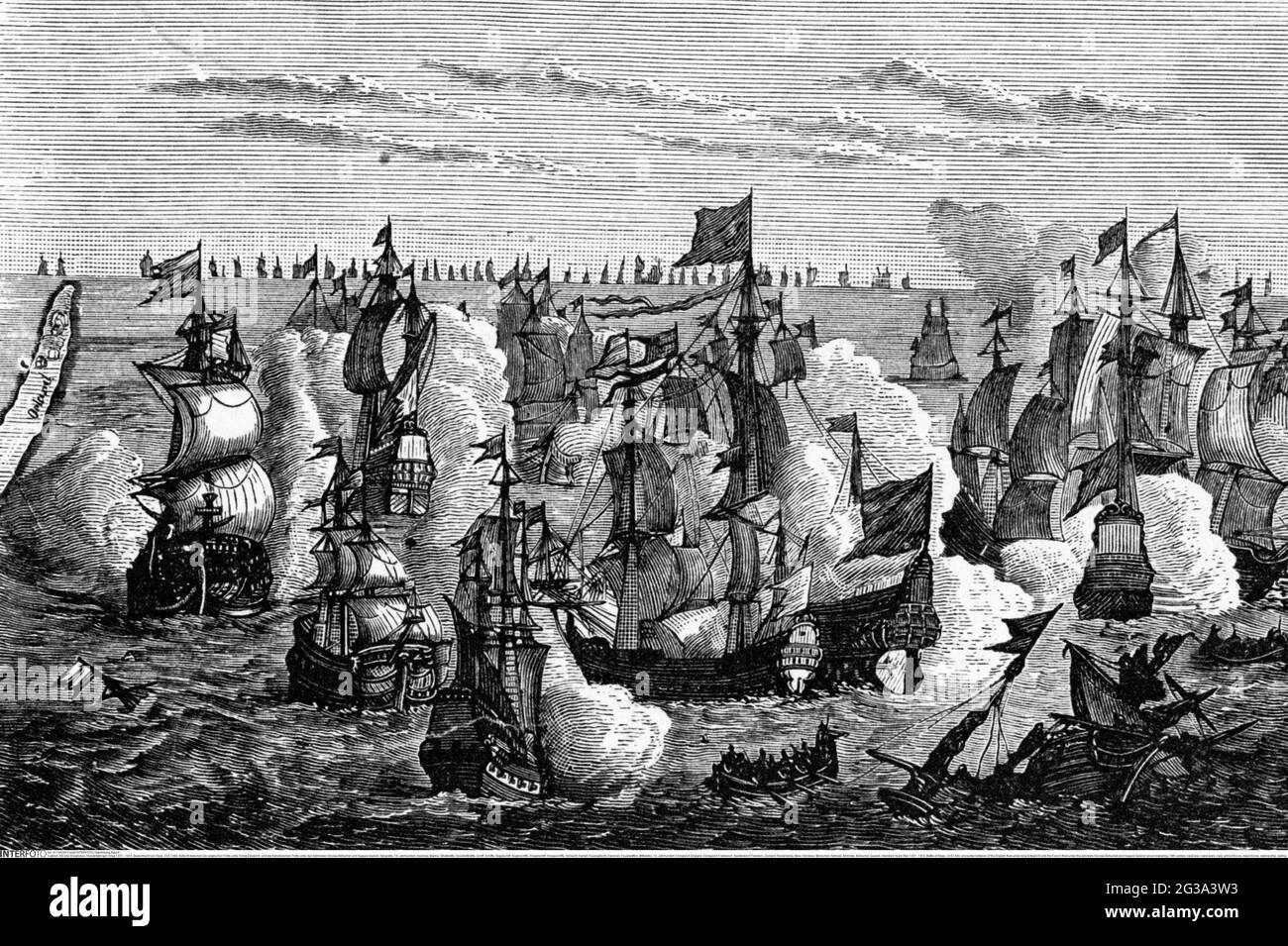 Hundred Years War 1337 - 1453, Battle of Sluys, 24.6.1340, ADDITIONAL-RIGHTS-CLEARANCE-INFO-NOT-AVAILABLE Stock Photo
