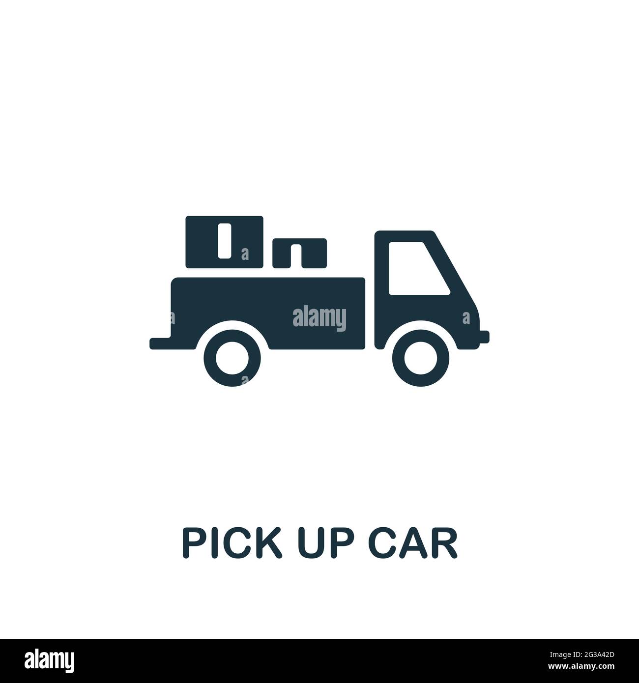 Pick Up Car icon. Monochrome simple element from manufacturing collection. Creative Pick Up Car icon for web design, templates, infographics and more Stock Vector