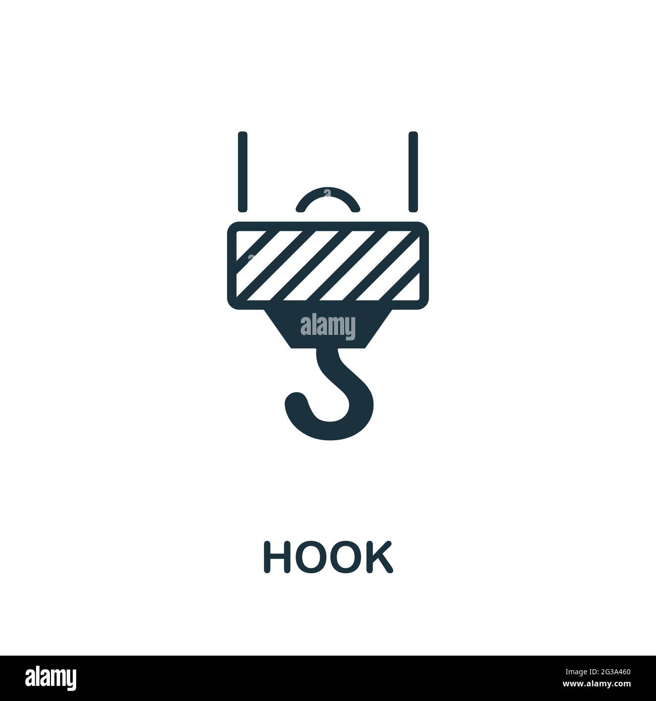 Hook icon. Monochrome simple element from manufacturing collection. Creative Hook icon for web design, templates, infographics and more Stock Vector