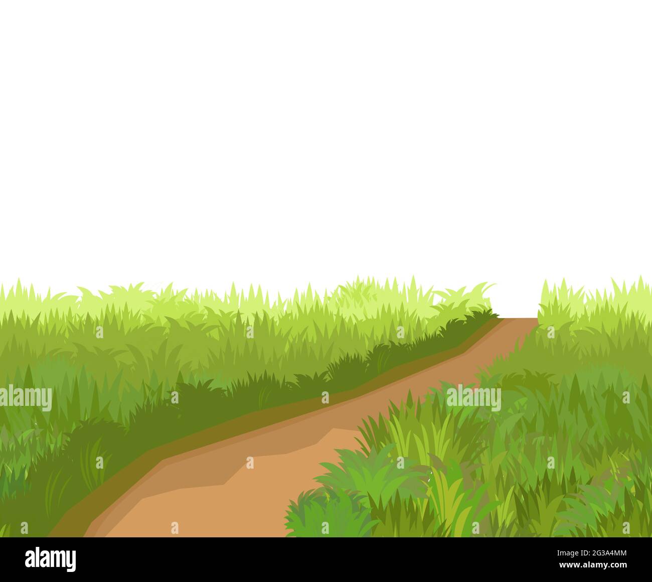 Road. Meadow. illustration. Lawn. Grass close-up. Green landscape.  Isolated. Cartoon style. Flat design. Vector art Stock Vector Image \u0026 Art -  Alamy, image size:1300x1160