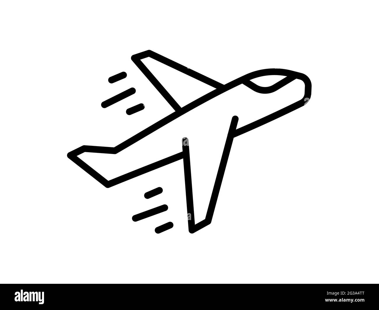flight airplane single isolated icon with outline style vector design ...