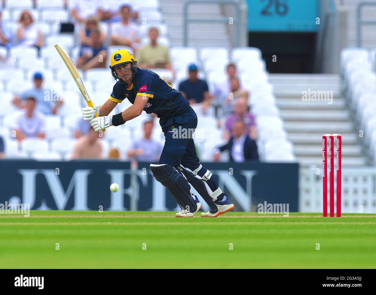 London, UK. 14th June, 2021. Glamorgan's Marnus Labuschagne batting as Surrey take on Glamorgan in the Vitality T20 Blast cricket match at The Kia Oval. Credit: David Rowe/Alamy Live News Stock Photo