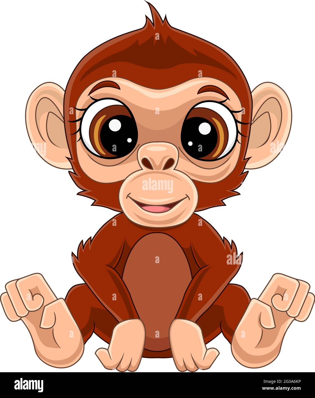 Cartoon cute baby monkey sitting Stock Vector Image & Art - Alamy