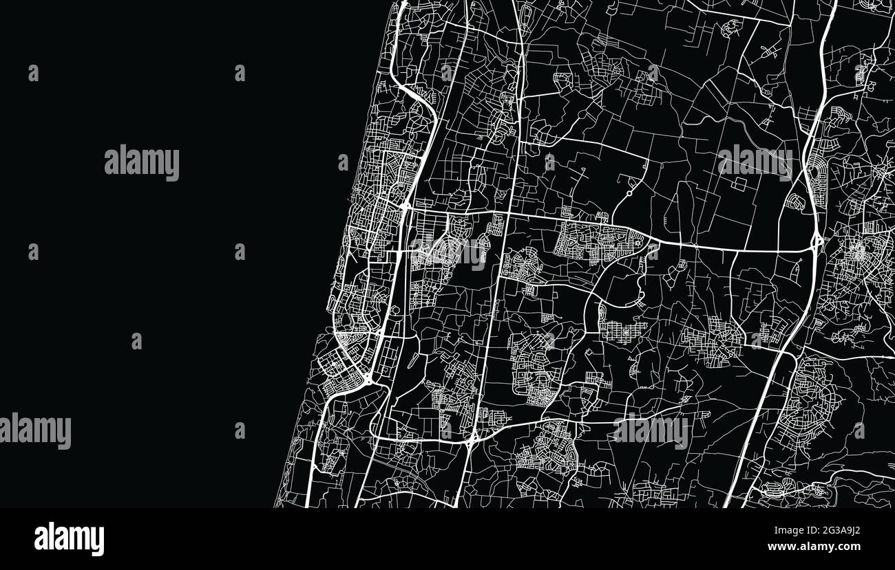 Urban vector city map of Netanya, Israel, middle east Stock Vector