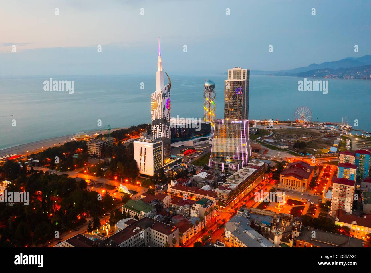 Aerial view of center of Batumi city Stock Photo