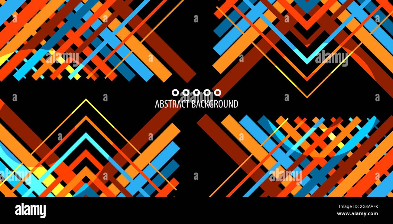 Abstract colorful background graphics template with blended multiple geometric objects Stock Vector