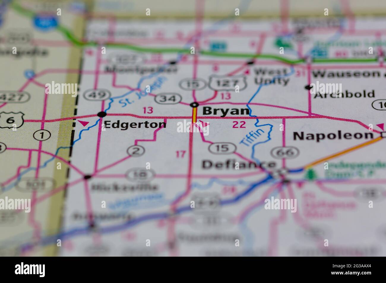 Edgerton Ohio USA shown on a Geography map or Road map Stock Photo Alamy