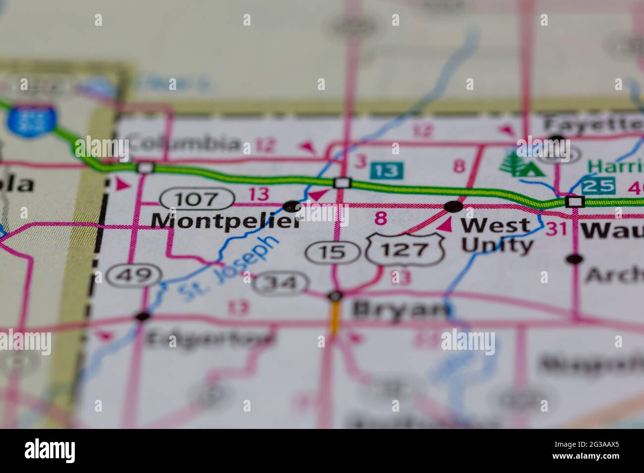 Montpelier Ohio USA shown on a Geography map or Road map Stock Photo