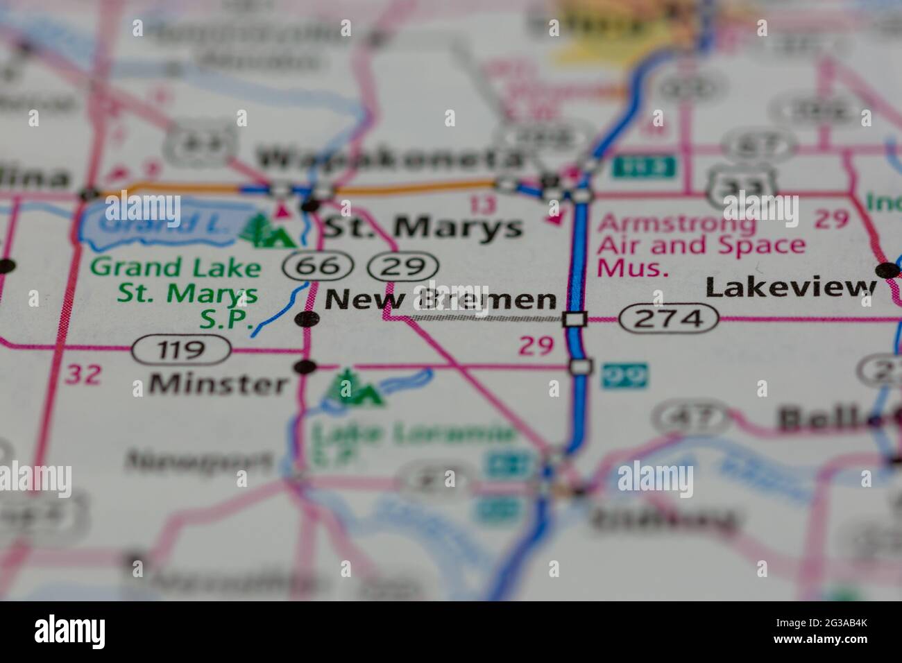 New Bremen Ohio Map New Bremen Ohio Usa Shown On A Geography Map Or Road Map Stock Photo - Alamy