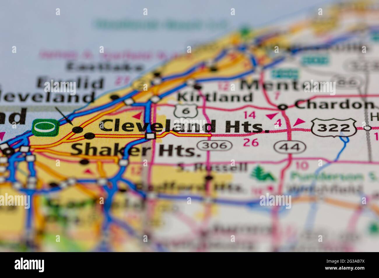 Cleveland Heights Ohio USA shown on a Geography map or Road map Stock Photo