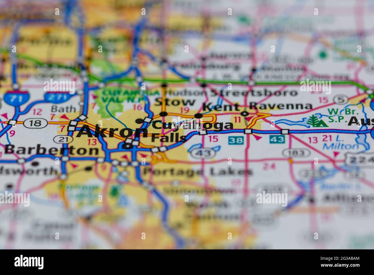 Cuyahoga Ohio USA shown on a Geography map or Road map Stock Photo - Alamy