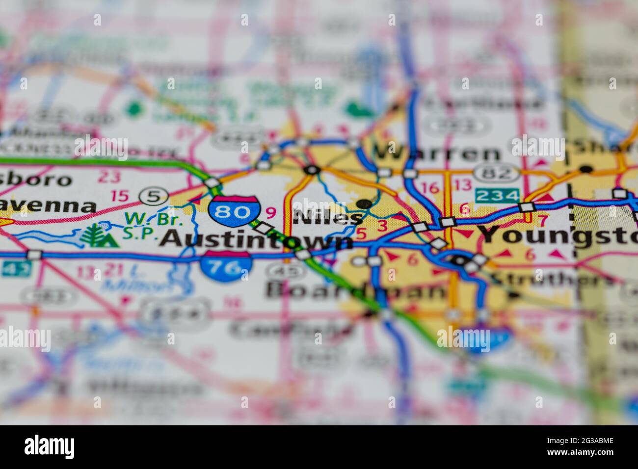 Niles Ohio USA shown on a Geography map or Road map Stock Photo