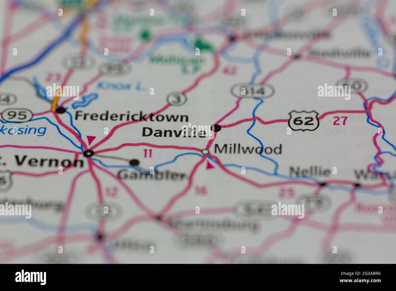 Map of danville ohio hi res stock - Danville Ohio Usa Shown On A Geography Map Or Road Map 2G3ABR6