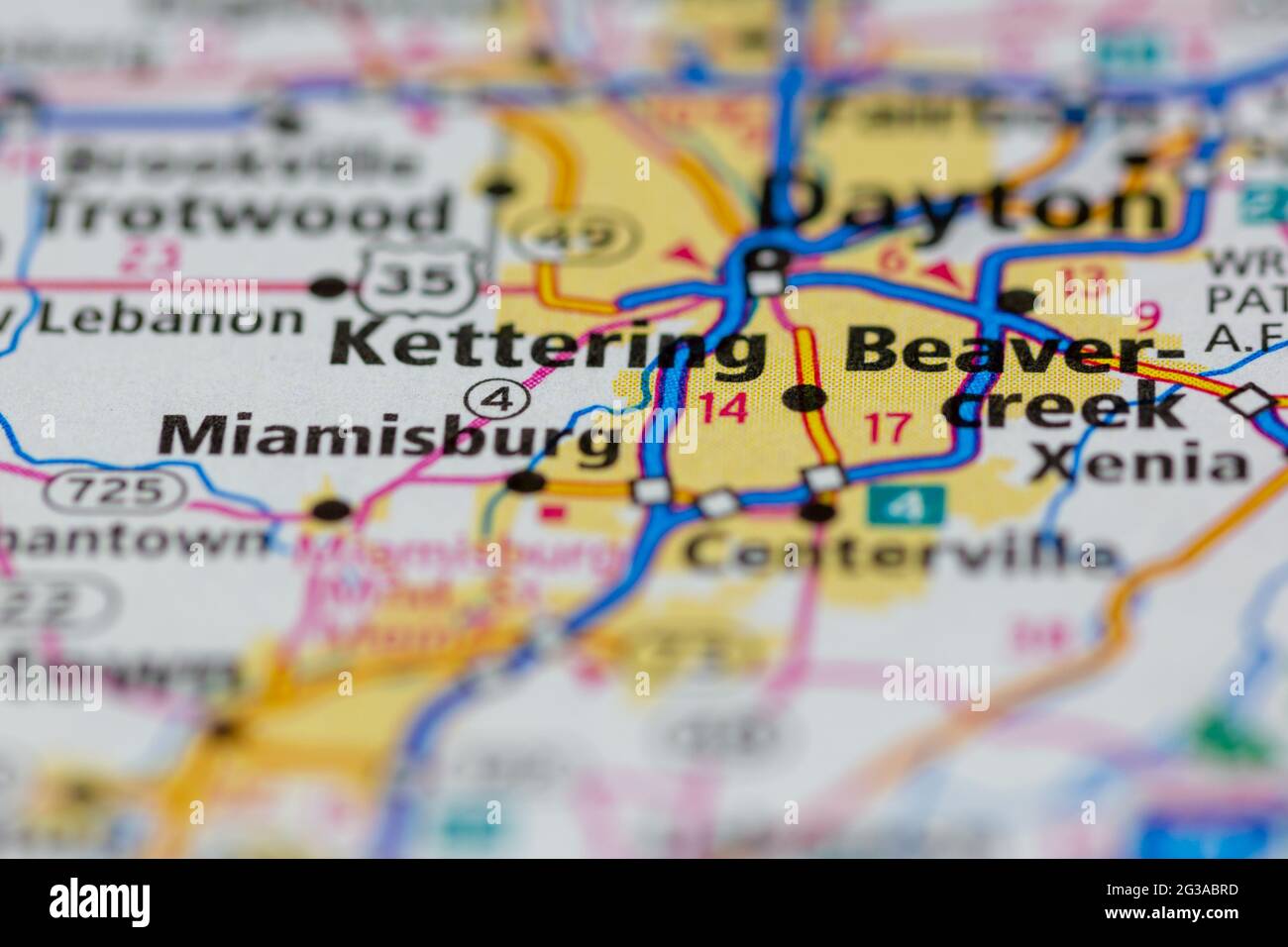 Kettering Ohio USA shown on a Geography map or Road map Stock Photo