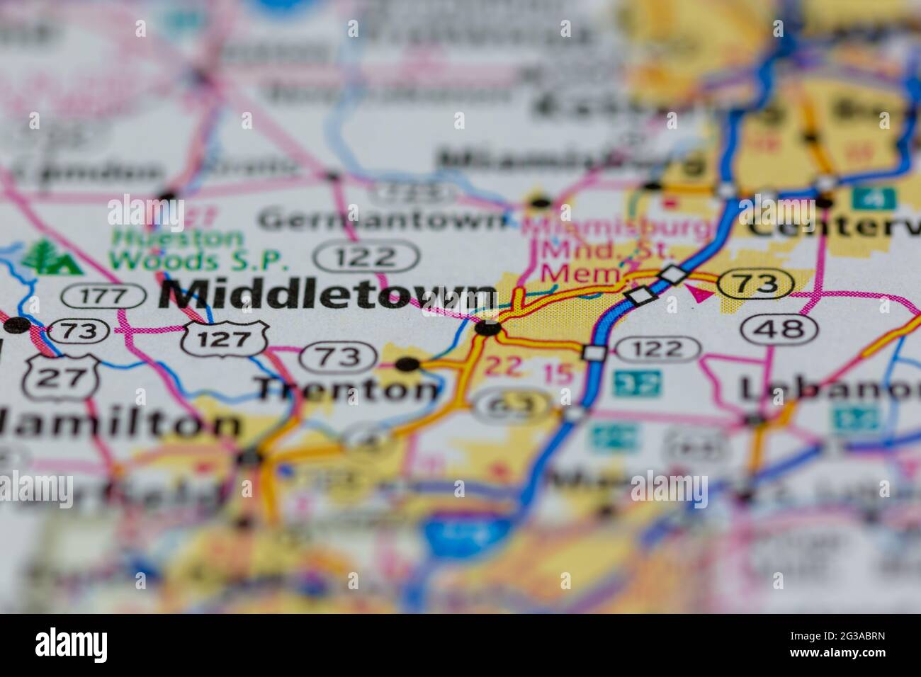 Middletown Ohio USA shown on a Geography map or Road map Stock Photo