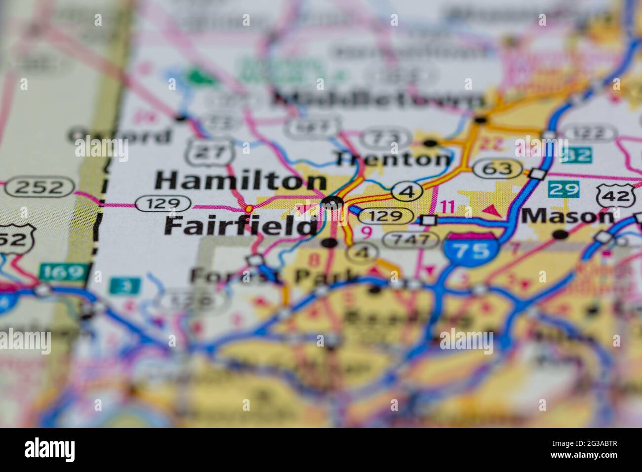 Fairfield Ohio USA shown on a Geography map or Road map Stock Photo Alamy