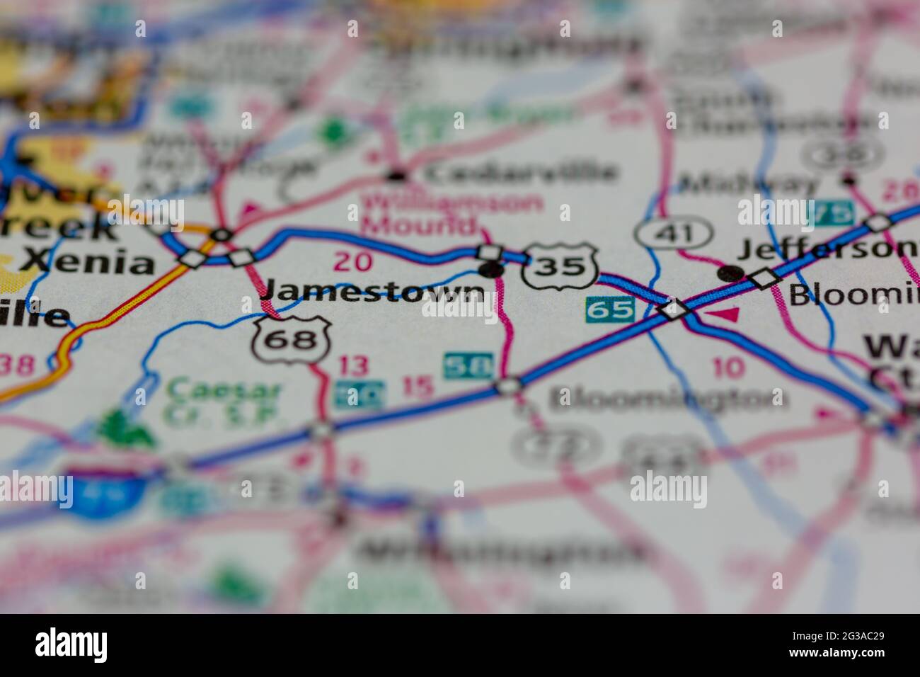 Jamestown Ohio USA shown on a Geography map or Road map Stock Photo Alamy