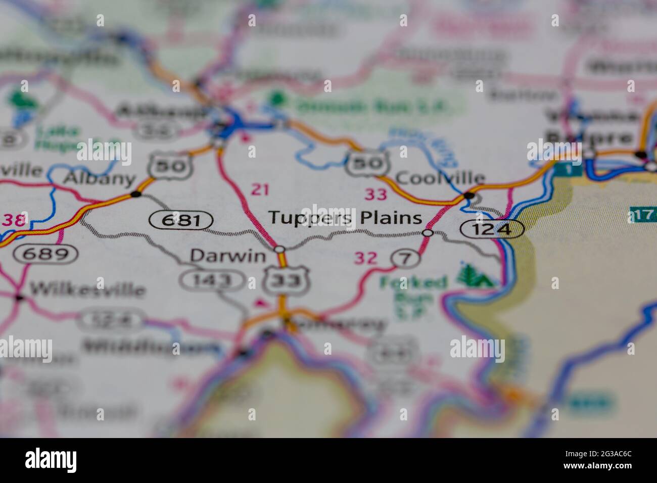 Tuppers Plains Ohio USA shown on a Geography map or Road map Stock