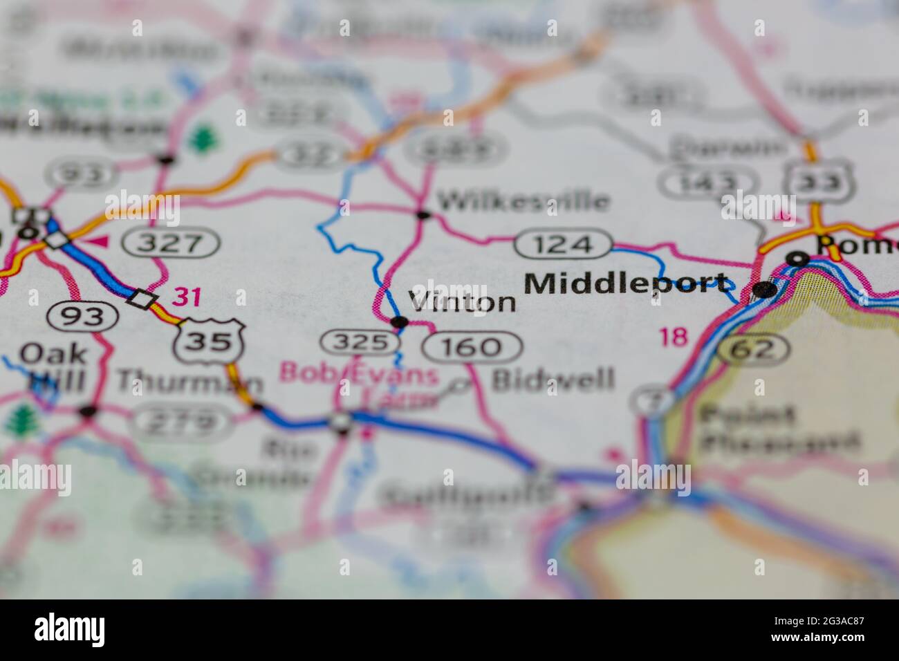 Vinton Ohio USA shown on a Geography map or Road map Stock Photo Alamy