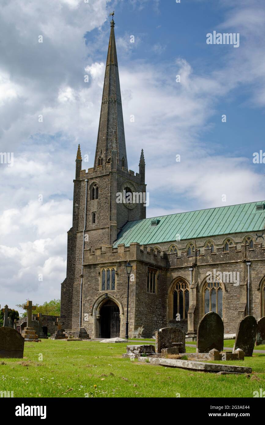 St Andrew's Church, Congresbury, North Somerset. 13th century Grade I listed Stock Photo