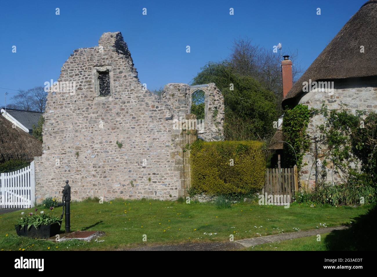 The ruins of the gatehouse of Dunkeswell Abbey, near Dunkeswell, Devon, England Stock Photo